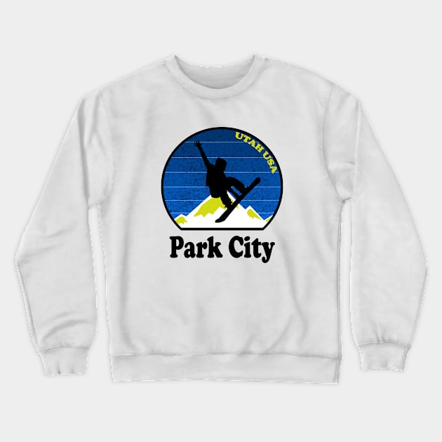 Snowbord Park City Utah USA snowboard heaven utah Crewneck Sweatshirt by Jakavonis